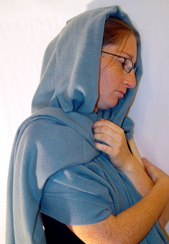 100% pashmina [ring shawl] medium-size, dark slate blue