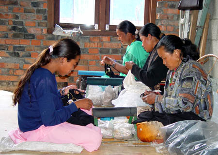 Sureja, Gita, Rashmila, and Bhagabhati twisting fringes.